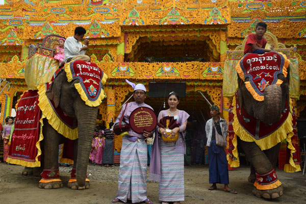 Myanmar longyi and novitiation ceremony