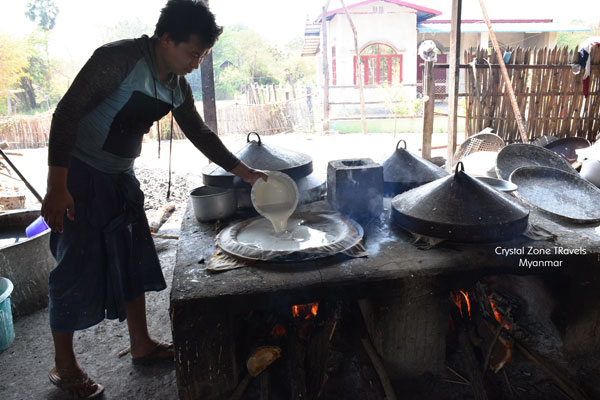 rice cake yezagyo village Monywa Myanmar