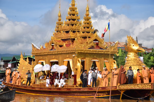 Phaung Daw Oo pagoda festival on Inlay lake Myanmar
