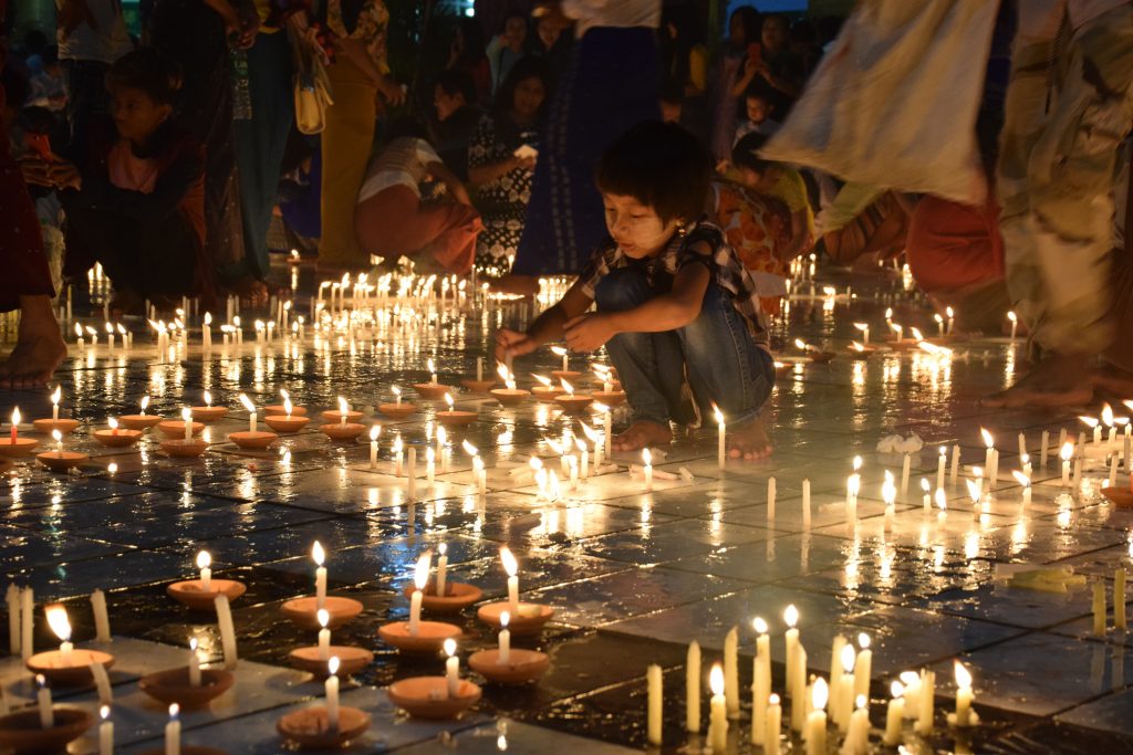 Light Festival Mahamuni temple Mandalay Myanmar